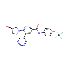 O=C(Nc1ccc(OC(F)(F)F)cc1)c1cnc(N2CC[C@@H](O)C2)c(-c2cncnc2)c1 ZINC000224350620