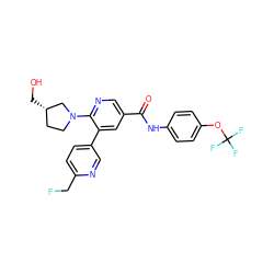 O=C(Nc1ccc(OC(F)(F)F)cc1)c1cnc(N2CC[C@H](CO)C2)c(-c2ccc(CF)nc2)c1 ZINC001772571125