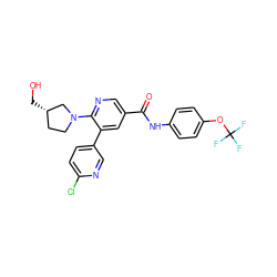 O=C(Nc1ccc(OC(F)(F)F)cc1)c1cnc(N2CC[C@H](CO)C2)c(-c2ccc(Cl)nc2)c1 ZINC001772652101