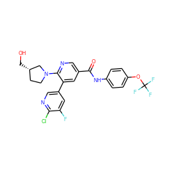 O=C(Nc1ccc(OC(F)(F)F)cc1)c1cnc(N2CC[C@H](CO)C2)c(-c2cnc(Cl)c(F)c2)c1 ZINC000224290434