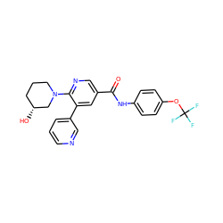 O=C(Nc1ccc(OC(F)(F)F)cc1)c1cnc(N2CCC[C@@H](O)C2)c(-c2cccnc2)c1 ZINC001772597384