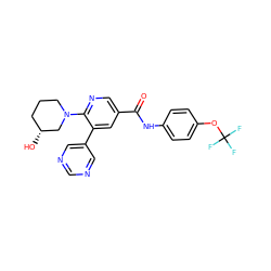 O=C(Nc1ccc(OC(F)(F)F)cc1)c1cnc(N2CCC[C@@H](O)C2)c(-c2cncnc2)c1 ZINC000224413482