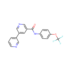 O=C(Nc1ccc(OC(F)(F)F)cc1)c1cncc(-c2cccnc2)c1 ZINC000205908993