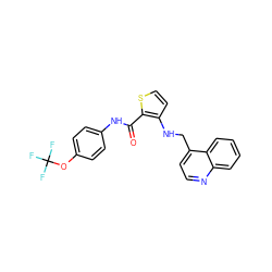 O=C(Nc1ccc(OC(F)(F)F)cc1)c1sccc1NCc1ccnc2ccccc12 ZINC000003962535