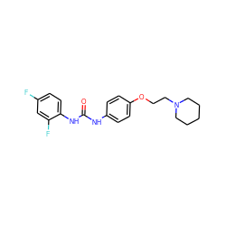 O=C(Nc1ccc(OCCN2CCCCC2)cc1)Nc1ccc(F)cc1F ZINC000027918445