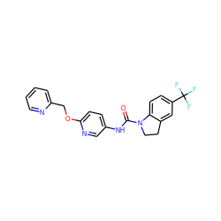 O=C(Nc1ccc(OCc2ccccn2)nc1)N1CCc2cc(C(F)(F)F)ccc21 ZINC000000578764