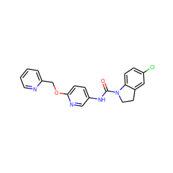 O=C(Nc1ccc(OCc2ccccn2)nc1)N1CCc2cc(Cl)ccc21 ZINC000029552482