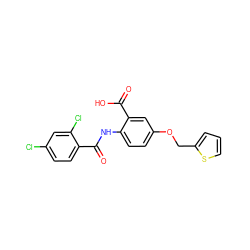 O=C(Nc1ccc(OCc2cccs2)cc1C(=O)O)c1ccc(Cl)cc1Cl ZINC000012358143