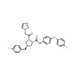 O=C(Nc1ccc(Oc2ccc(F)cc2)cc1)[C@@H]1C[C@@H](Cc2ccc(F)cc2)CN1C(=O)Cn1ccnn1 ZINC000084596851