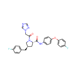 O=C(Nc1ccc(Oc2ccc(F)cc2)cc1)[C@@H]1C[C@@H](Cc2ccc(F)cc2)CN1C(=O)Cn1cncn1 ZINC000084596902