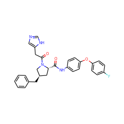 O=C(Nc1ccc(Oc2ccc(F)cc2)cc1)[C@@H]1C[C@@H](Cc2ccccc2)CN1C(=O)Cc1cnc[nH]1 ZINC000084634904