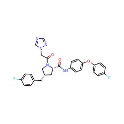 O=C(Nc1ccc(Oc2ccc(F)cc2)cc1)[C@@H]1C[C@H](Cc2ccc(F)cc2)CN1C(=O)Cn1cncn1 ZINC000084596903