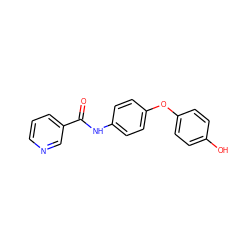 O=C(Nc1ccc(Oc2ccc(O)cc2)cc1)c1cccnc1 ZINC000096285795