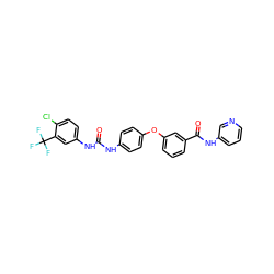 O=C(Nc1ccc(Oc2cccc(C(=O)Nc3cccnc3)c2)cc1)Nc1ccc(Cl)c(C(F)(F)F)c1 ZINC000027865592