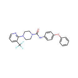 O=C(Nc1ccc(Oc2ccccc2)cc1)N1CCN(c2ncccc2C(F)(F)F)CC1 ZINC000013553799