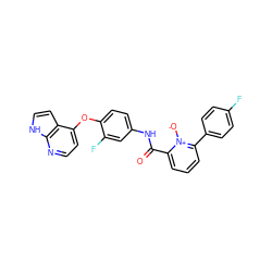 O=C(Nc1ccc(Oc2ccnc3[nH]ccc23)c(F)c1)c1cccc(-c2ccc(F)cc2)[n+]1[O-] ZINC000040394083