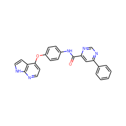 O=C(Nc1ccc(Oc2ccnc3[nH]ccc23)cc1)c1cc(-c2ccccc2)ncn1 ZINC000653742687