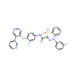 O=C(Nc1ccc(Oc2ccncc2-c2cccnc2)c(F)c1)C1=NN(c2cccc(F)c2)c2ccccc2S1(=O)=O ZINC001772617783