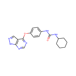 O=C(Nc1ccc(Oc2ncnc3[nH]ncc23)cc1)NC1CCCCC1 ZINC000095588851