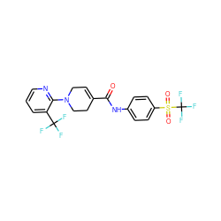 O=C(Nc1ccc(S(=O)(=O)C(F)(F)F)cc1)C1=CCN(c2ncccc2C(F)(F)F)CC1 ZINC000013982375