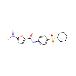 O=C(Nc1ccc(S(=O)(=O)C2CCCCC2)cc1)c1ccc([N+](=O)[O-])o1 ZINC000198454496