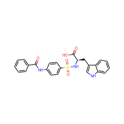 O=C(Nc1ccc(S(=O)(=O)N[C@H](Cc2c[nH]c3ccccc23)C(=O)O)cc1)c1ccccc1 ZINC000013778416