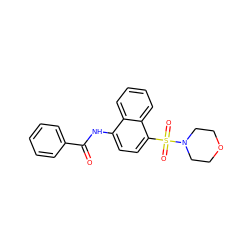 O=C(Nc1ccc(S(=O)(=O)N2CCOCC2)c2ccccc12)c1ccccc1 ZINC000000823152