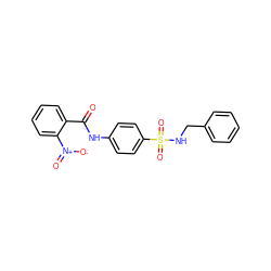 O=C(Nc1ccc(S(=O)(=O)NCc2ccccc2)cc1)c1ccccc1[N+](=O)[O-] ZINC000001128296