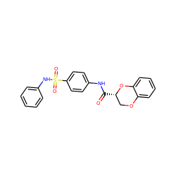 O=C(Nc1ccc(S(=O)(=O)Nc2ccccc2)cc1)[C@H]1COc2ccccc2O1 ZINC000000916395