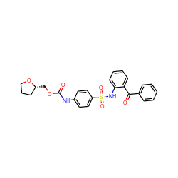 O=C(Nc1ccc(S(=O)(=O)Nc2ccccc2C(=O)c2ccccc2)cc1)OC[C@@H]1CCCO1 ZINC000040848316