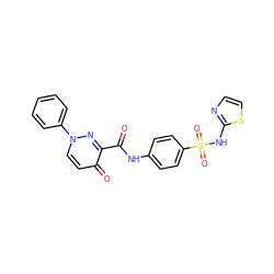 O=C(Nc1ccc(S(=O)(=O)Nc2nccs2)cc1)c1nn(-c2ccccc2)ccc1=O ZINC000009130768