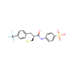 O=C(Nc1ccc(S(=O)(=O)O)cc1)[C@@H](CS)Cc1ccc(C(F)(F)F)cc1 ZINC000013449802