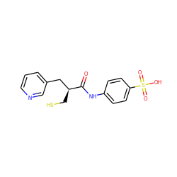 O=C(Nc1ccc(S(=O)(=O)O)cc1)[C@@H](CS)Cc1cccnc1 ZINC000013449880