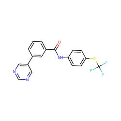 O=C(Nc1ccc(SC(F)(F)F)cc1)c1cccc(-c2cncnc2)c1 ZINC000205947594