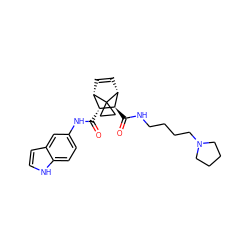 O=C(Nc1ccc2[nH]ccc2c1)[C@@H]1[C@@H]2C=C[C@H]([C@H]1C(=O)NCCCCN1CCCC1)C21CC1 ZINC000168431665