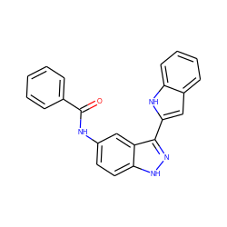 O=C(Nc1ccc2[nH]nc(-c3cc4ccccc4[nH]3)c2c1)c1ccccc1 ZINC000066112973