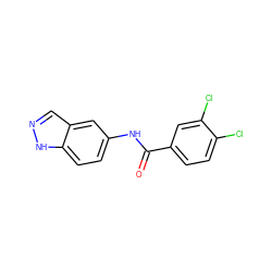 O=C(Nc1ccc2[nH]ncc2c1)c1ccc(Cl)c(Cl)c1 ZINC000020478432