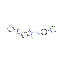 O=C(Nc1ccc2c(c1)C(=O)N(CNc1ccc(N3CCOCC3)cc1)C2=O)c1ccccc1 ZINC000653720553