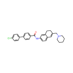 O=C(Nc1ccc2c(c1)CCC(CN1CCCCC1)=C2)c1ccc(-c2ccc(Cl)cc2)cc1 ZINC000072114581