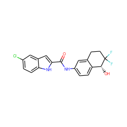 O=C(Nc1ccc2c(c1)CCC(F)(F)[C@@H]2O)c1cc2cc(Cl)ccc2[nH]1 ZINC000040862061