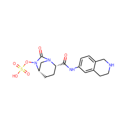 O=C(Nc1ccc2c(c1)CCNC2)[C@@H]1CC[C@H]2CN1C(=O)N2OS(=O)(=O)O ZINC000096168679