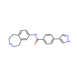 O=C(Nc1ccc2c(c1)CCNCC2)c1ccc(-c2cn[nH]c2)cc1 ZINC000299835151