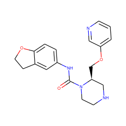 O=C(Nc1ccc2c(c1)CCO2)N1CCNC[C@@H]1COc1cccnc1 ZINC000114578714