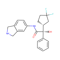 O=C(Nc1ccc2c(c1)CNC2)[C@](O)(c1ccccc1)[C@@H]1CCC(F)(F)C1 ZINC000013534223