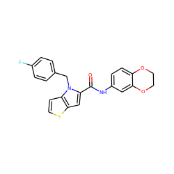 O=C(Nc1ccc2c(c1)OCCO2)c1cc2sccc2n1Cc1ccc(F)cc1 ZINC000004971343