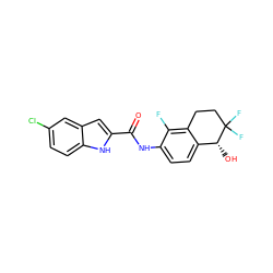 O=C(Nc1ccc2c(c1F)CCC(F)(F)[C@@H]2O)c1cc2cc(Cl)ccc2[nH]1 ZINC000040848482