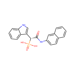 O=C(Nc1ccc2ccccc2c1)[C@@H](c1c[nH]c2ccccc12)P(=O)(O)O ZINC000028604285