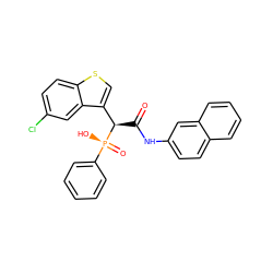 O=C(Nc1ccc2ccccc2c1)[C@H](c1csc2ccc(Cl)cc12)[P@@](=O)(O)c1ccccc1 ZINC000040752836