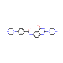 O=C(Nc1ccc2nc(N3CCNCC3)[nH]c(=O)c2c1)c1ccc(N2CCNCC2)cc1 ZINC000653723876