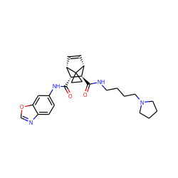 O=C(Nc1ccc2ncoc2c1)[C@@H]1[C@@H]2C=C[C@H]([C@H]1C(=O)NCCCCN1CCCC1)C21CC1 ZINC000168557660